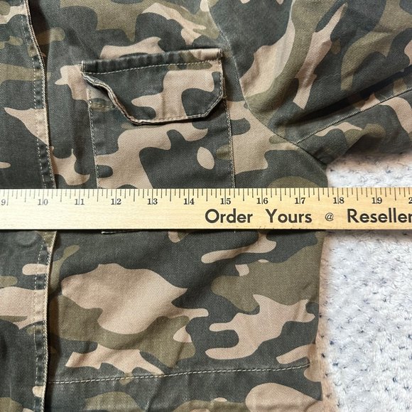 Forever 21 Jacket Womens Small Green Camo Military Outdoor Jacket Hiking Coat - Picture 11 of 15